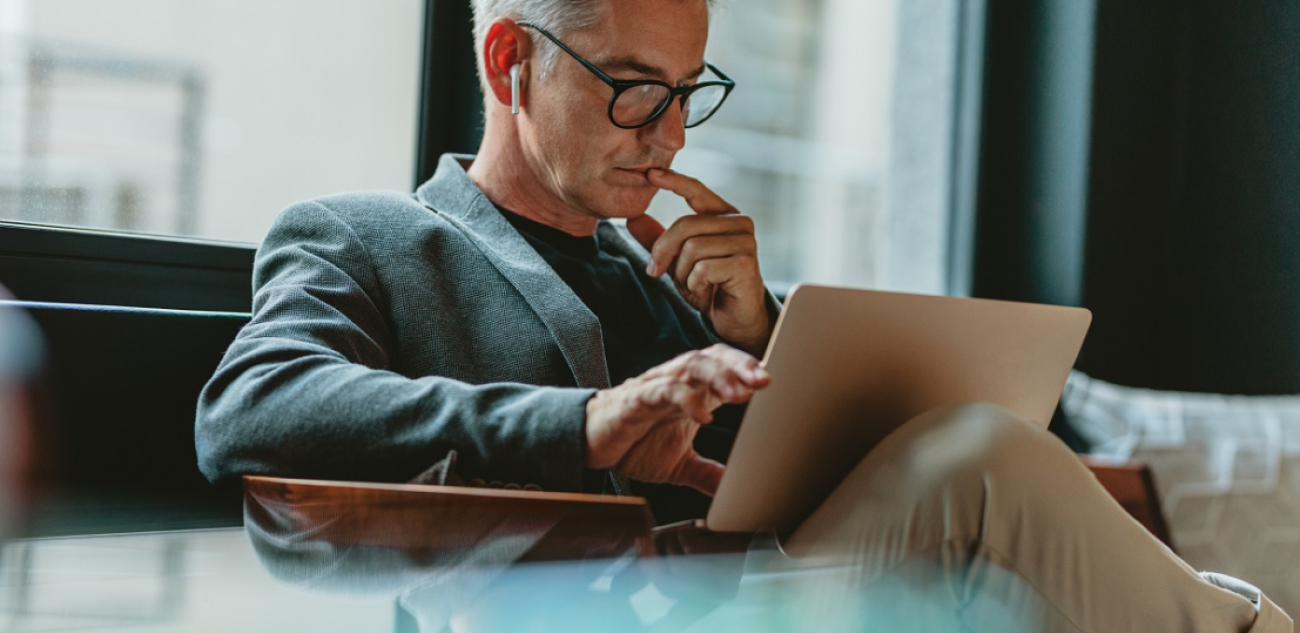 Man and laptop